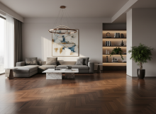 XF Sols -  Entreprise de pose de parquet en hêtre massif avec finition vitrifiée et motif en point de Hongrie pour escaliers design à Sélestat dans le Grand-Est